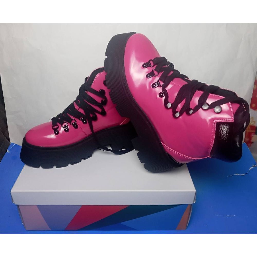 Katy Perry The Jenifer Lace Up Bootie Hot Pink Size 7.5 M-Brand New w/ Box!